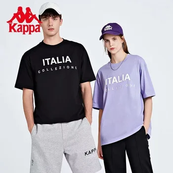 Kappa | Bestseller Nyáron Pár Ábécé Nyomtatott Sport póló, Alkalmi Fél Ujjú Kerek Nyakú Felső